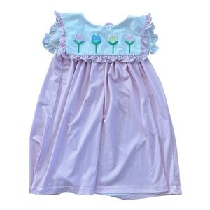 Cecil and Lou size 5 pink dress with collar and tulip detail